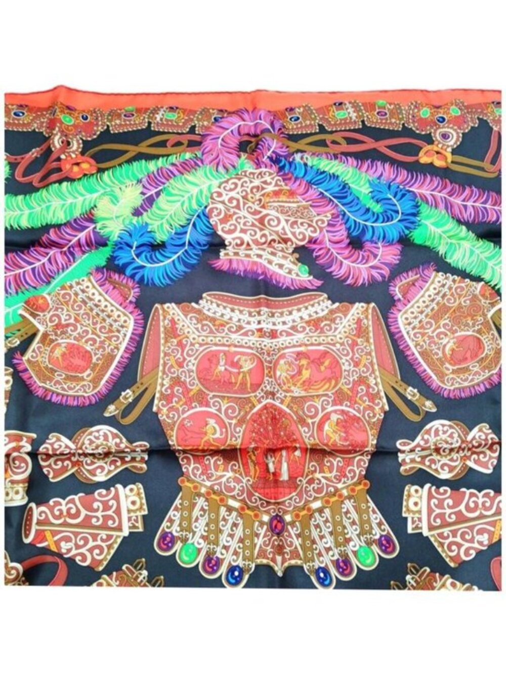 Hermes Chocs en Plumes Carré 90 Silk Scarf - Picture 9 of 10